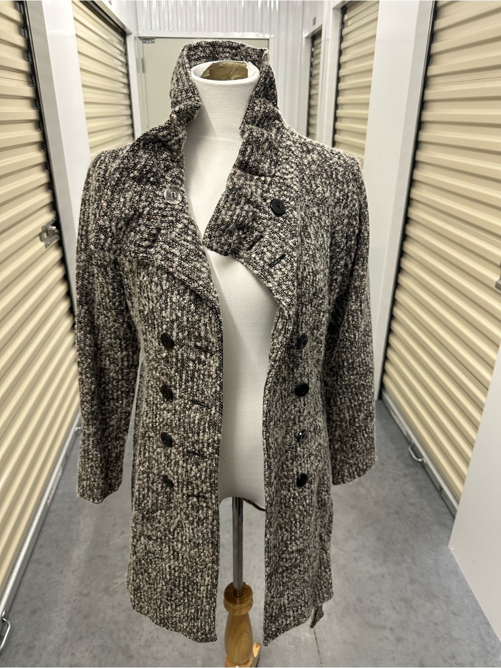 I Heart Ronson Brown & Cream Tweed Trench Coat